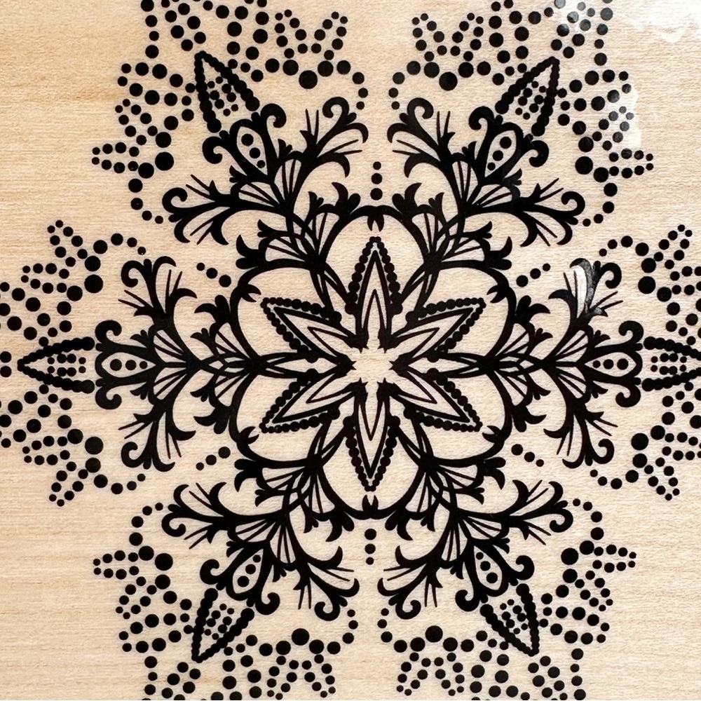 Hero Arts Crafts NWT Snowflake Wood Mounted Rubber Stamp - Picture 2 of 13
